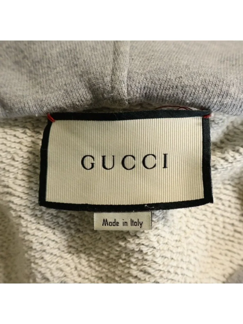 Gucci Heavy Felted Cotton Jrs Side Logo Zip Up Hoodie Gray